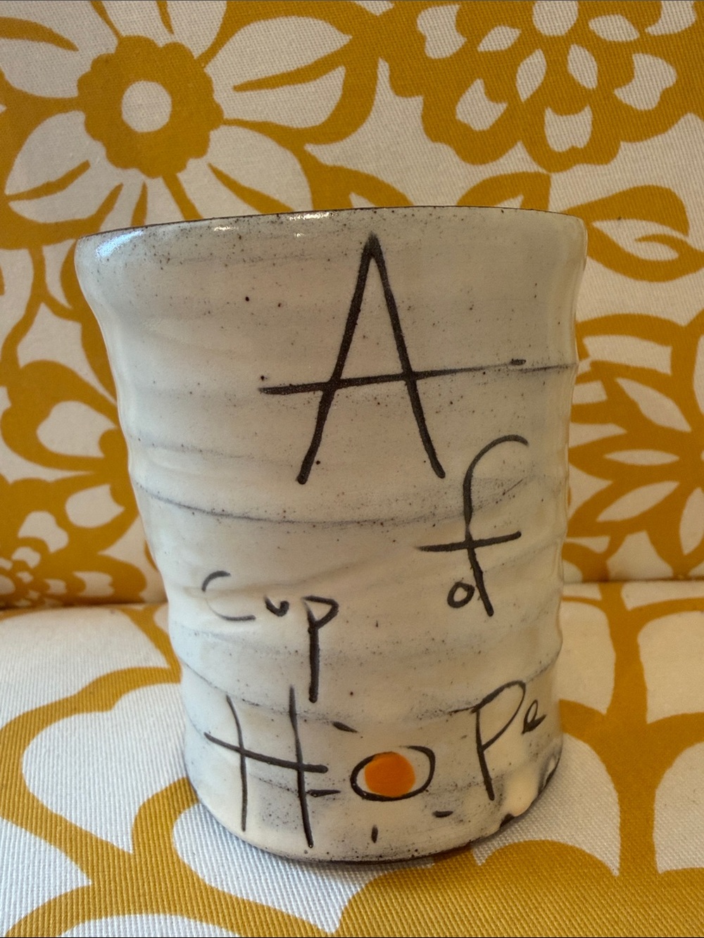 Z pots handcrafted Ceramic mug 'A Cup of Hope' Artist made Sundance zpots